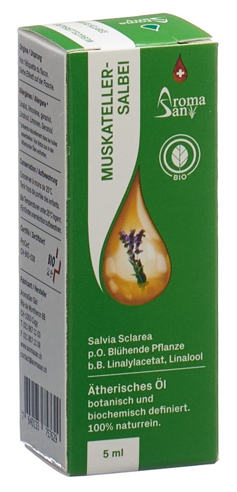 Aromasan Muskateller Salbei Äth/Öl in Schachtel Bio 5 ml
