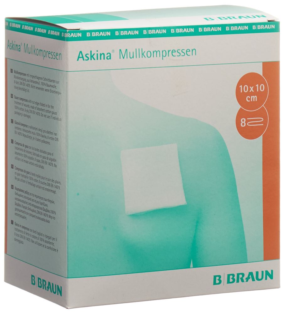 Askina Mullkompresse 10Cmx10Cm Ster 25 Beutel 2 Stück