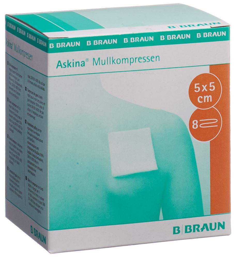 Askina Mullkompresse 5Cmx5Cm Ster 25 Beutel 2 Stück