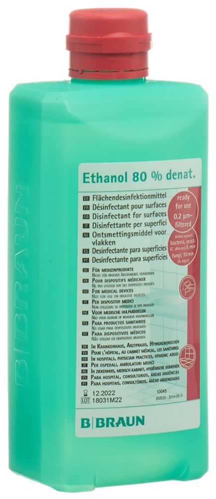 B. Braun Ethanol 80 % für Flächen Ovalfl 500 ml