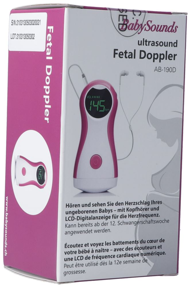 BabySounds Fetal Doppler mit LED-Digitalanzeige Herzschlag Baby mit Kopfhörer