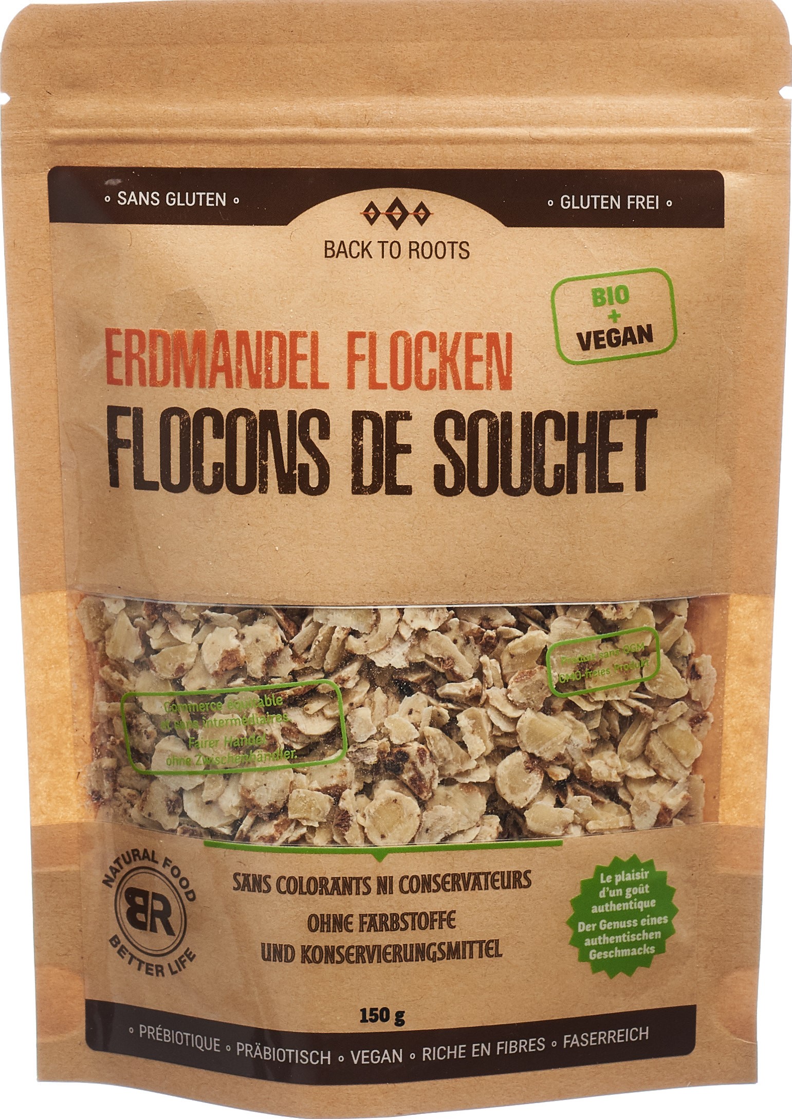 Back To Roots Erdmandeln Flocken Bio Beutel 150 G