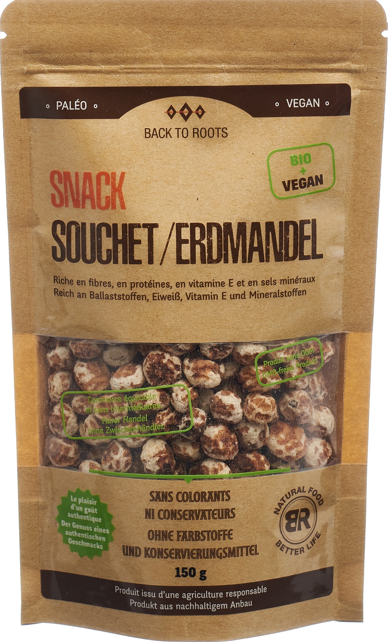 Back To Roots Snack Erdmandeln Bio Beutel 150 G
