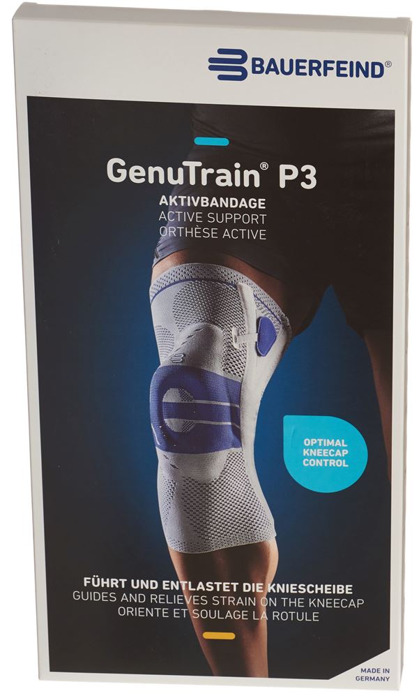 Bauerfeind GenuTrain P3 Aktivbandage Gr3 links titan