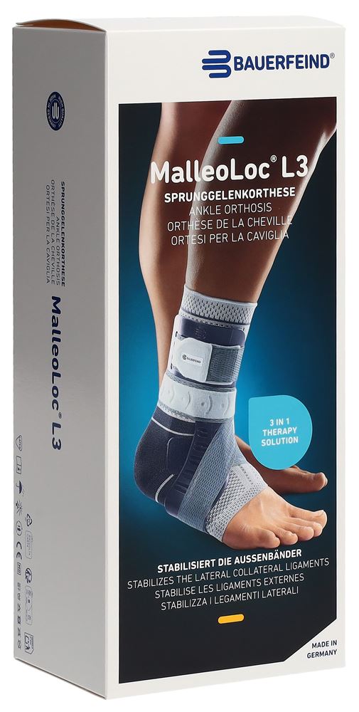 Bauerfeind MalleoLoc L3 Stabilorthese Gr3 links titan