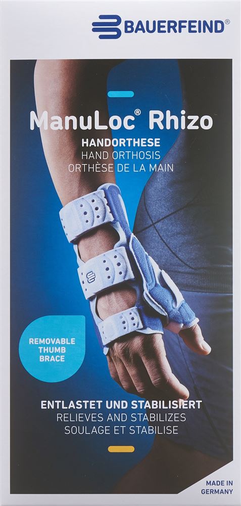 Bauerfeind ManuLoc Rhizo Stabilorthese Gr1 links titan