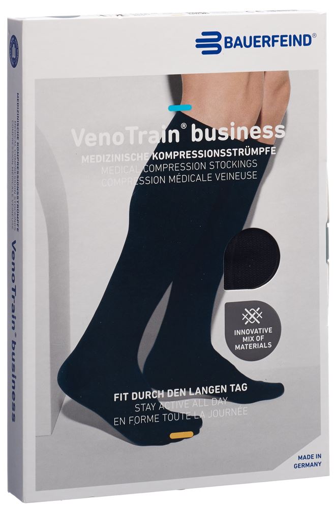 Bauerfeind VenoTrain Business Kkl2 AD M foot long plus/long geschlossene Fussspitze schwarz 1 Paar