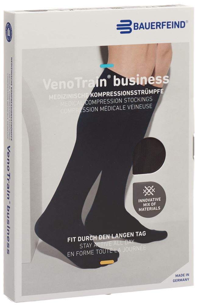 Bauerfeind VenoTrain Business Kkl2 AD XL foot long normal/long geschlossene Fussspitze schwarz 1 Paar