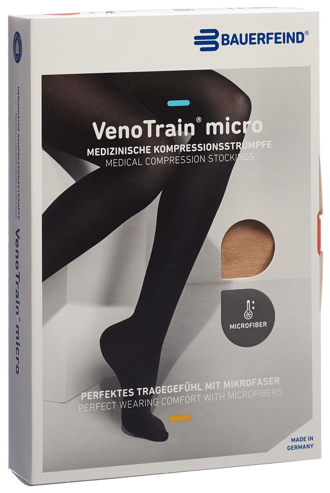Bauerfeind VenoTrain Micro Kkl2 AT M plus/long offene Fussspitze creme