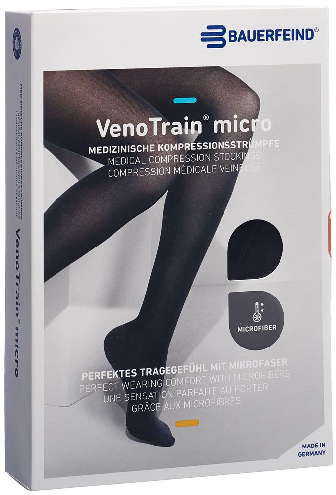 Bauerfeind VenoTrain Micro Kkl2 ATU M normal/long offene Fussspitze schwarz