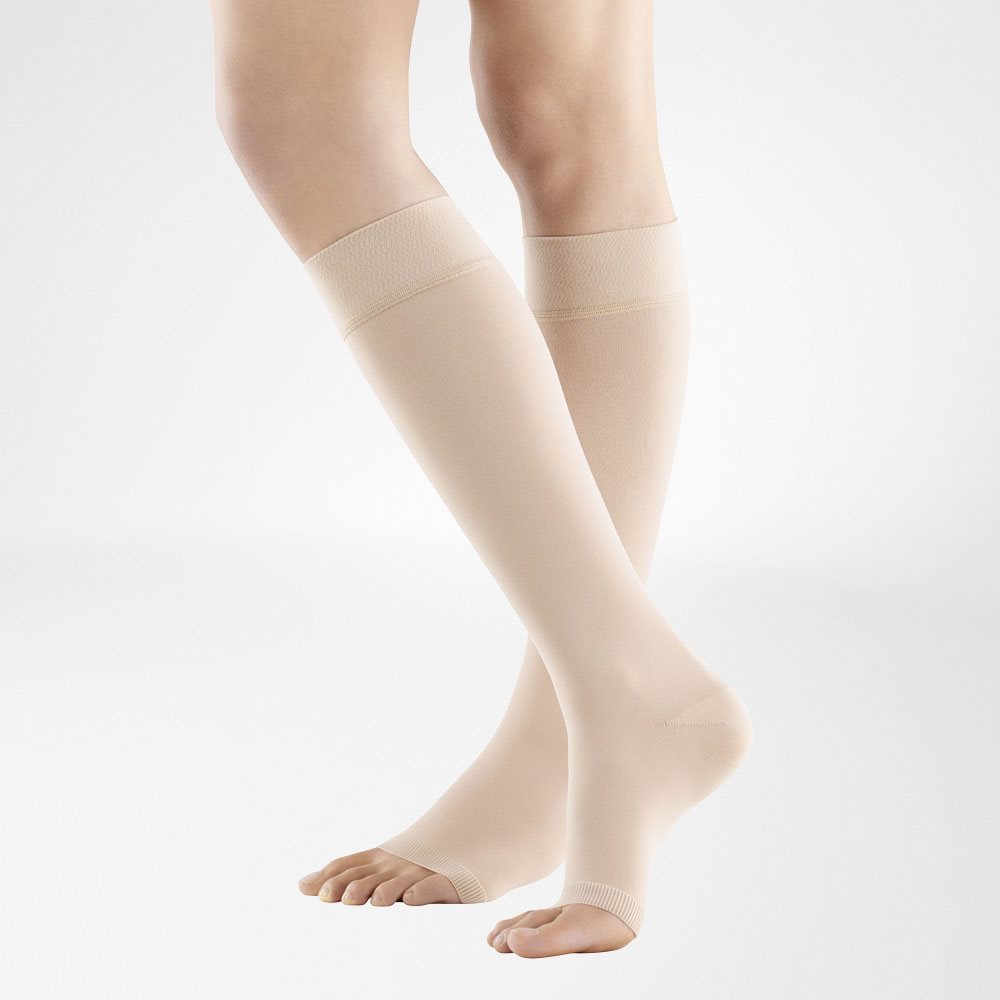 Bauerfeind VenoTrain Soft Kkl2 AD XL plus/long offene Fussspitze creme 1 Paar