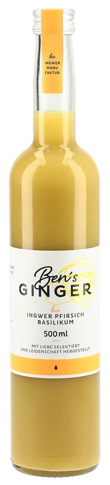 Ben's Ginger Ingwer-Pfirsich-Basilikumkonzentrat Bio Fl 500 ml