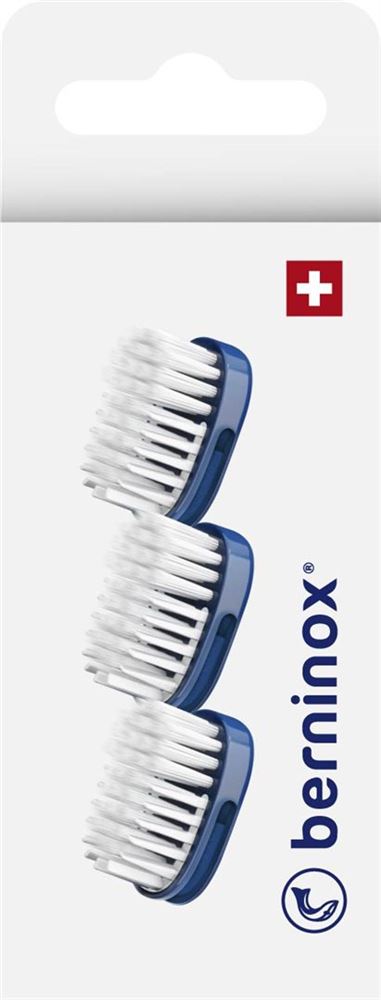 Berninox Ersatz-Zahnbürstenköpfe ozeanblau super soft 3 Stk