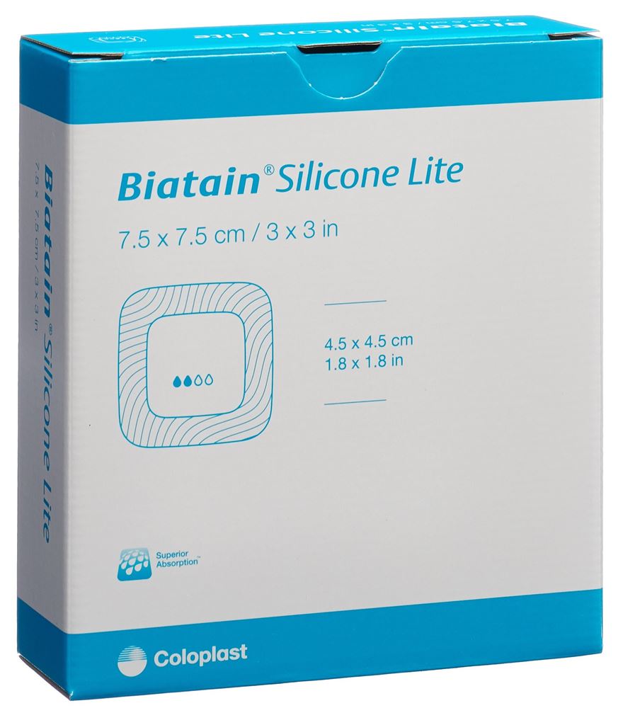 Biatain Silicone lite Schaumverband 7.5x7.5cm 10 Stk