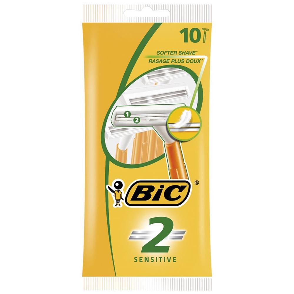 BiC 2 Sensitive 2-Klingenrasierer für den Mann 10 Stk