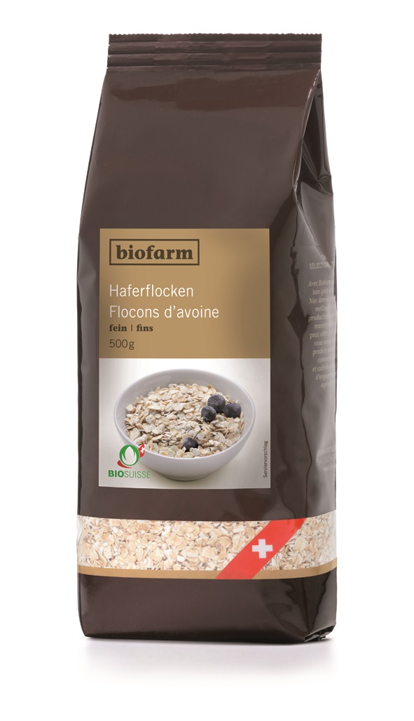 Biofarm Haferflocken Fein Knospe Beutel 500 G