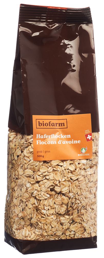 Biofarm Haferflocken Grob Knospe Beutel 500 G