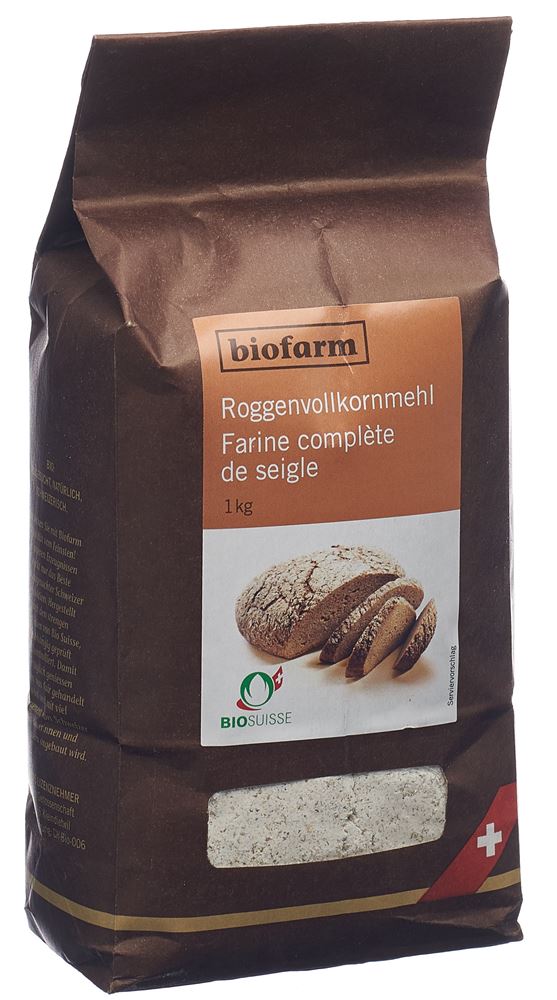Biofarm Roggen Vollkornmehl Knospe Beutel 1 Kg