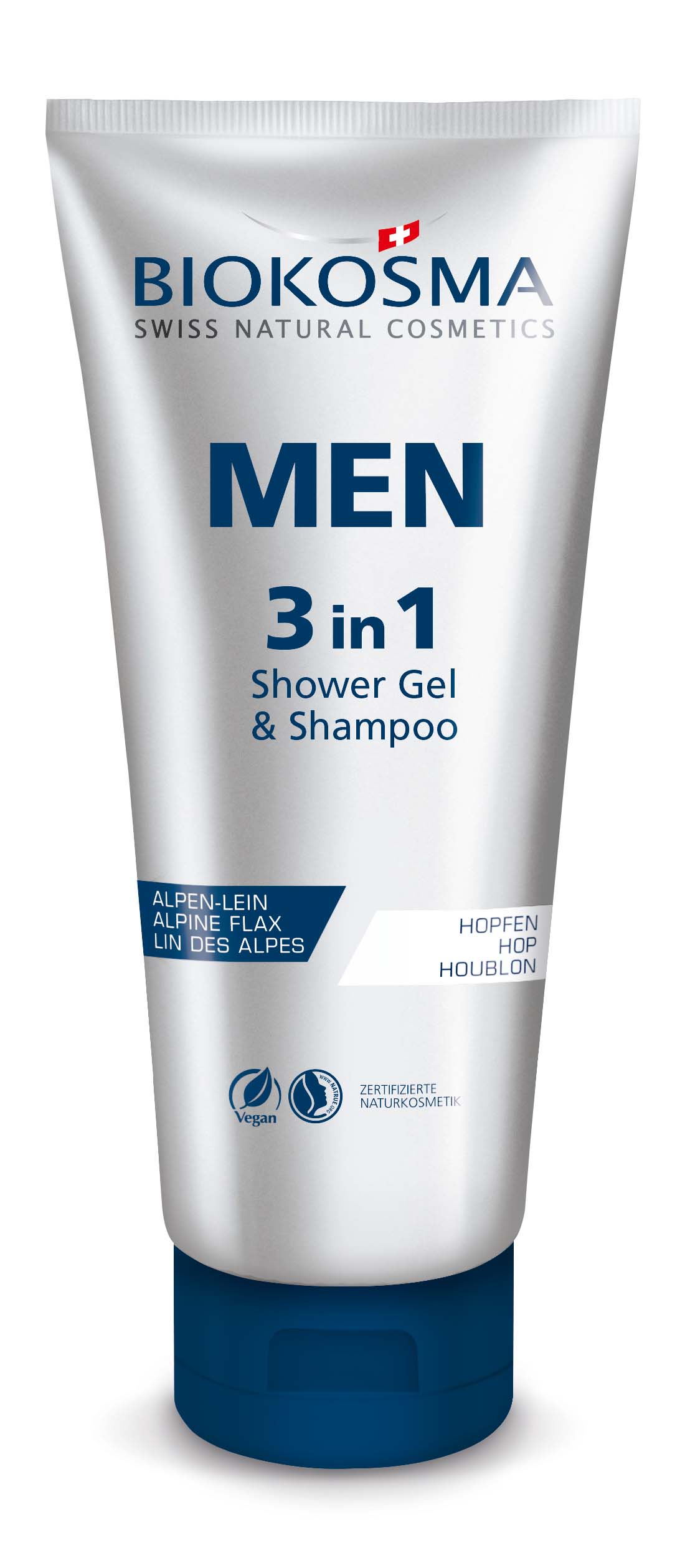 Biokosma MEN 3 in 1 Shower Gel & Shampoo & Face Wash 200 ml