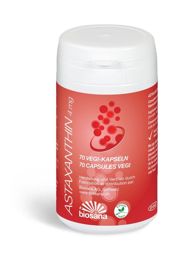 Biosana Astaxanthin Kapseln 4 Mg Ds 70 Stück