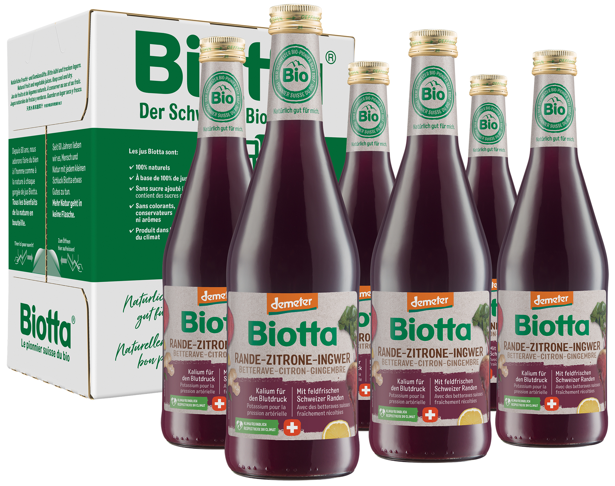 Biotta Rande Zitrone Ingwer Demeter 6 Fl 5 dl