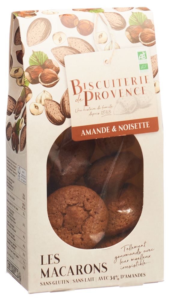 Biscuiterie DE Provence Makronen Haselnuss glutenfrei Bio 130 g