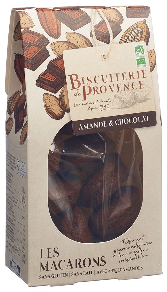 Biscuiterie DE Provence Makronen Mandel Schokolade glutenfrei Bio Btl 130 g