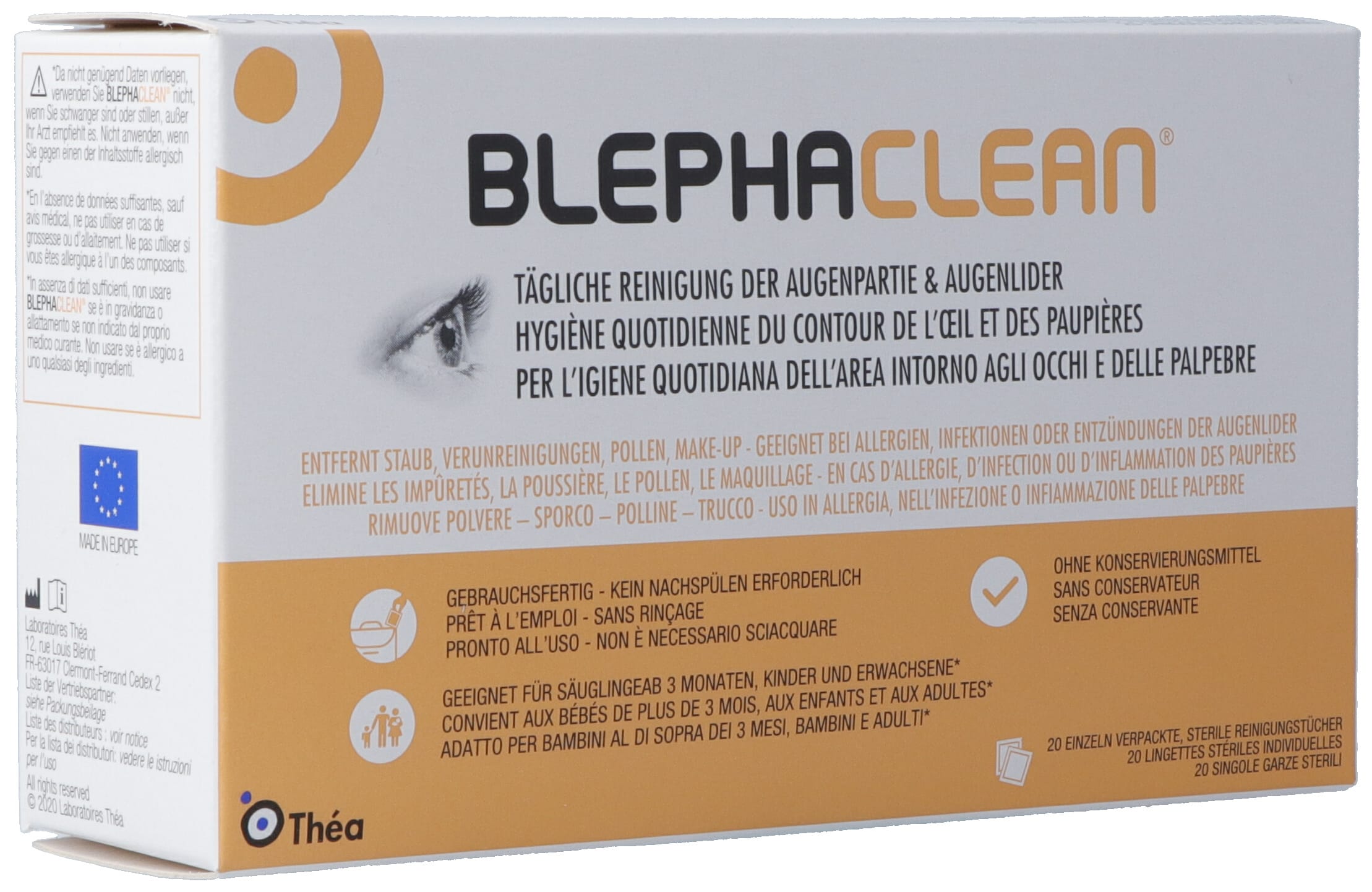 Blephaclean Reinigungstücher steril einzeln verpackt Btl 20 Stk