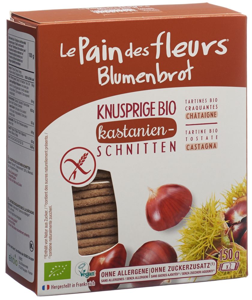 Blumenbrot Knusprige Schnitten Kastanien Bio glutenfrei 150 g