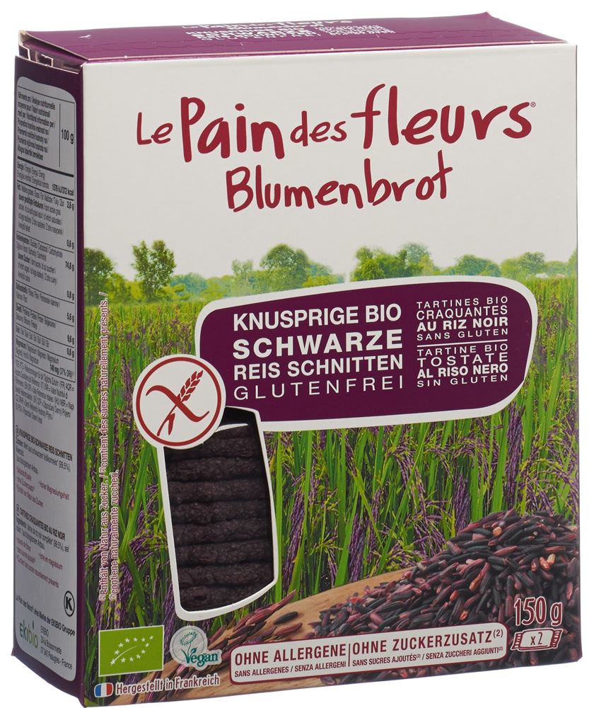 Blumenbrot Knusprige Schnitten Schwarzer Reis 150 g