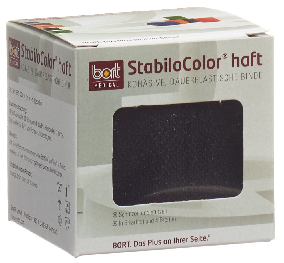 Bort Stabilo Color Binde 6cmx5m kohesiv schwarz