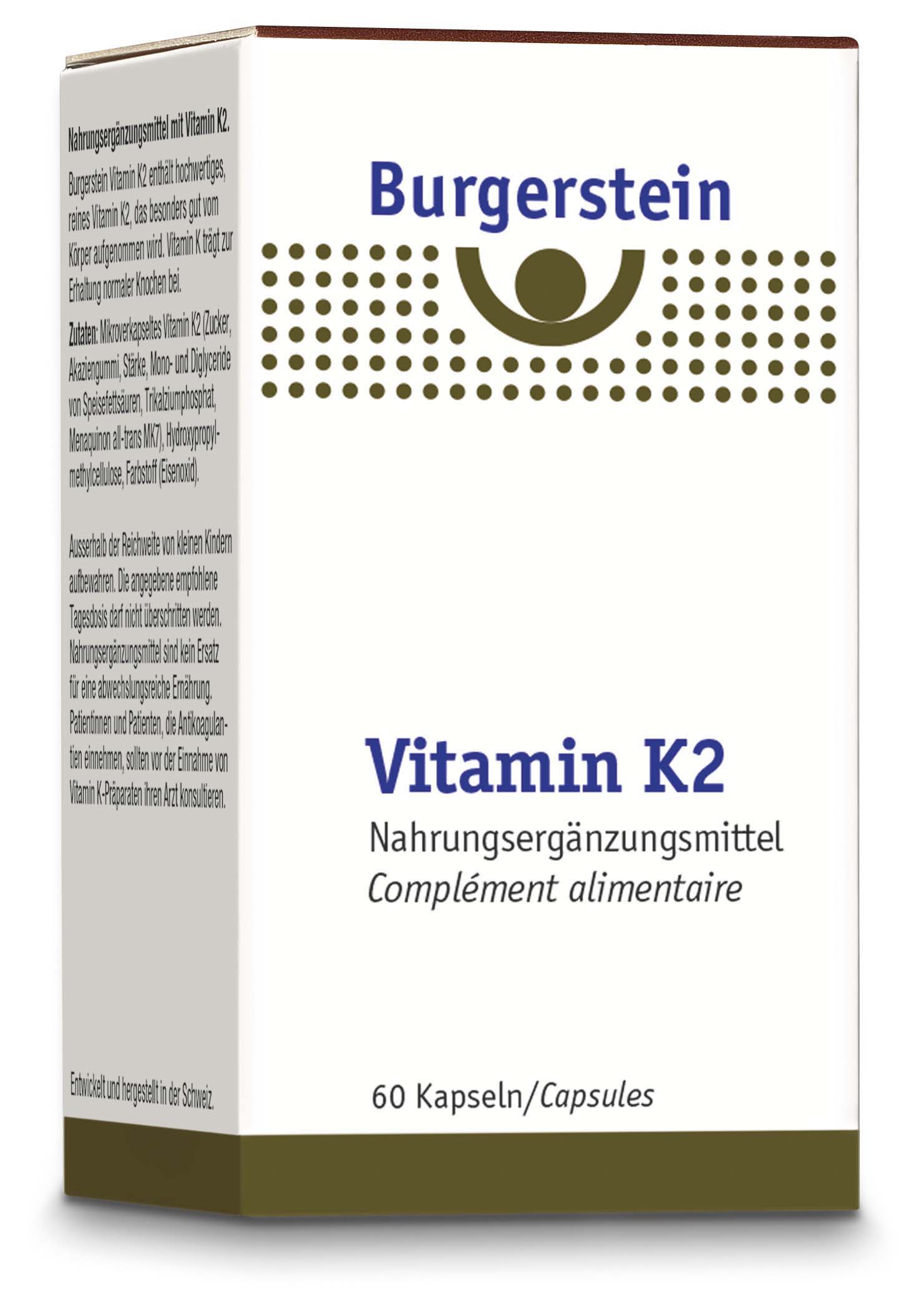 Burgerstein Vitamin K2 Weichkaps 180 mcg Ds 60 Stk
