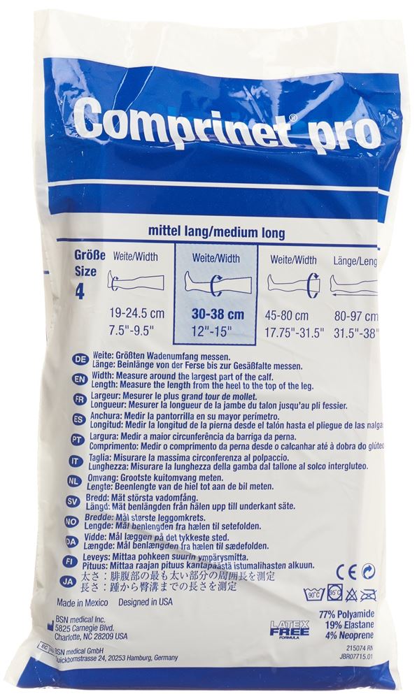 Comprinet Pro Thrombo A-G Gr4 lang weiss 1 Paar