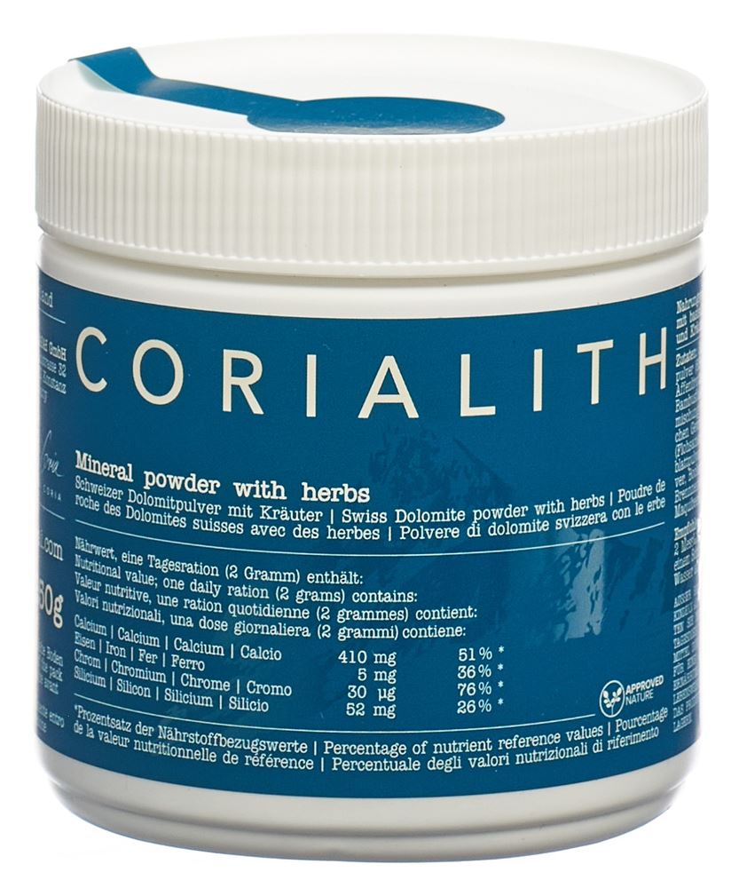 Corialith Schweizer Dolomitpulver mit Kräuter Ds 250 g