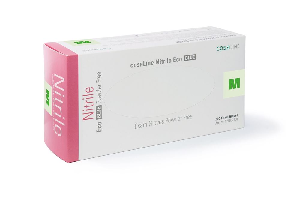 cosaLine Untersuchungshandschuhe M Nitril Eco blau puderfrei 200 Stk