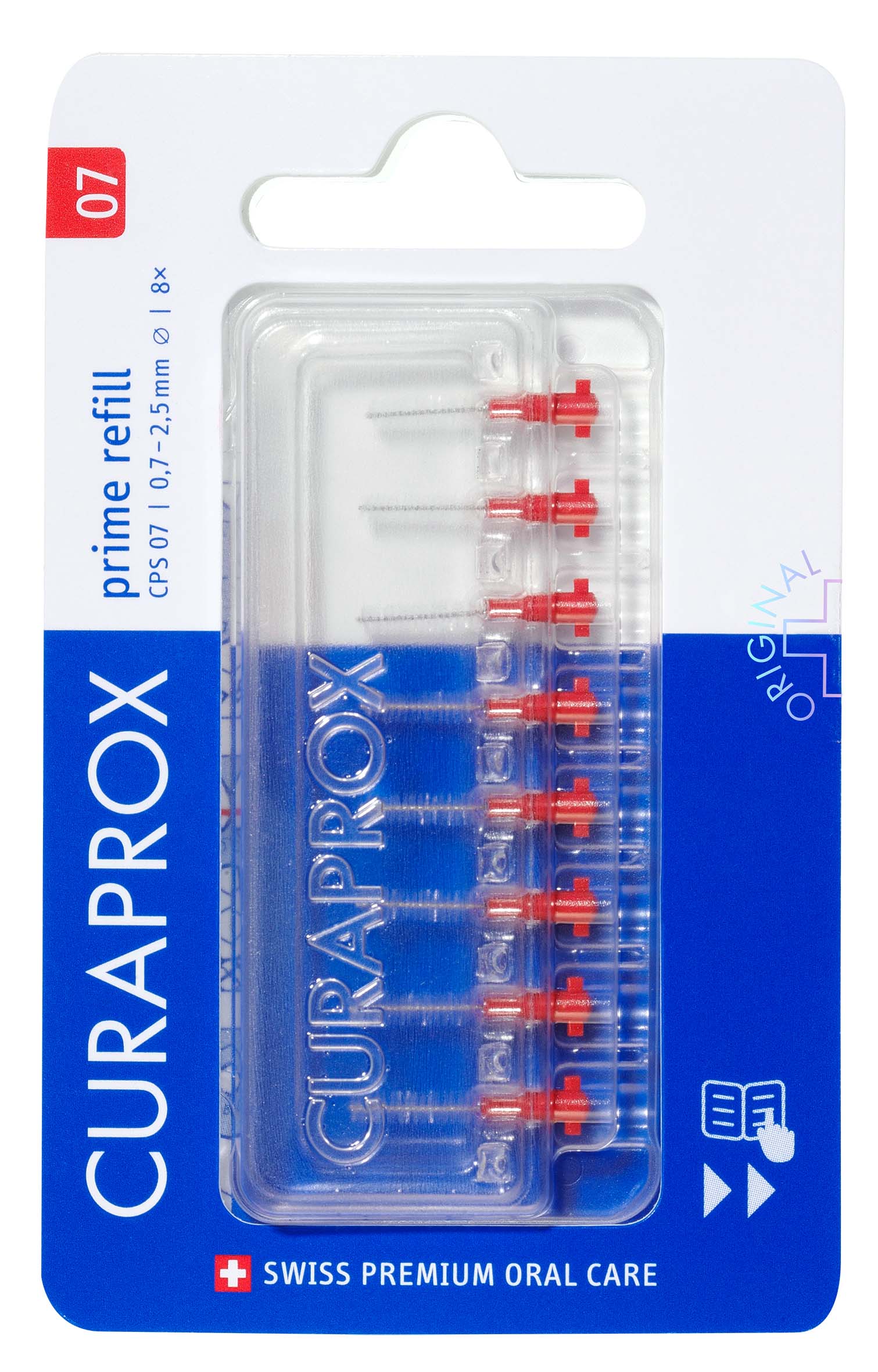 Curaprox CPS 07 prime refill Interdentalbürste rot 8 Stk