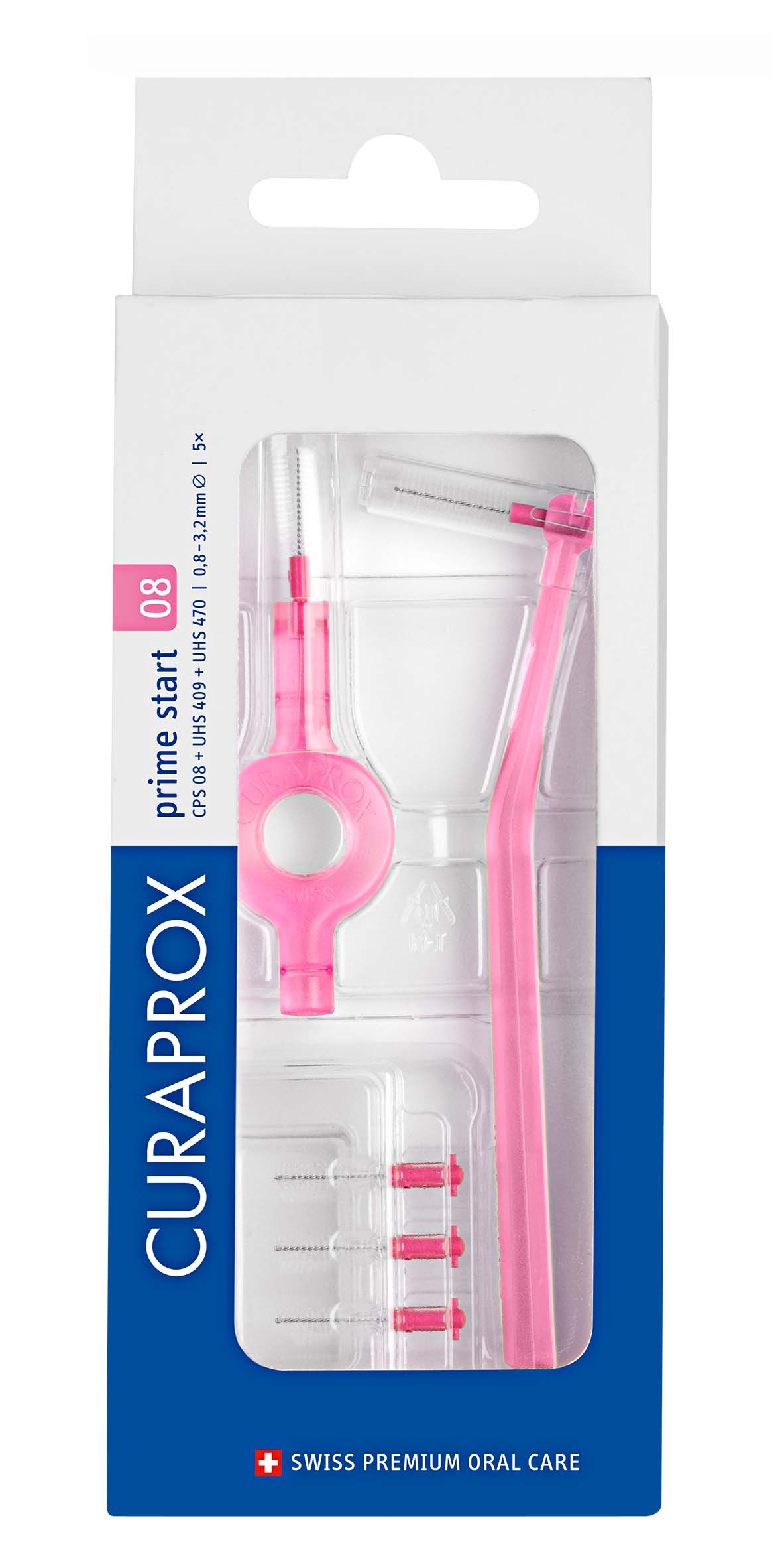 Curaprox CPS 08 prime start 5 Interdentalbürsten +Uhs 409&470
