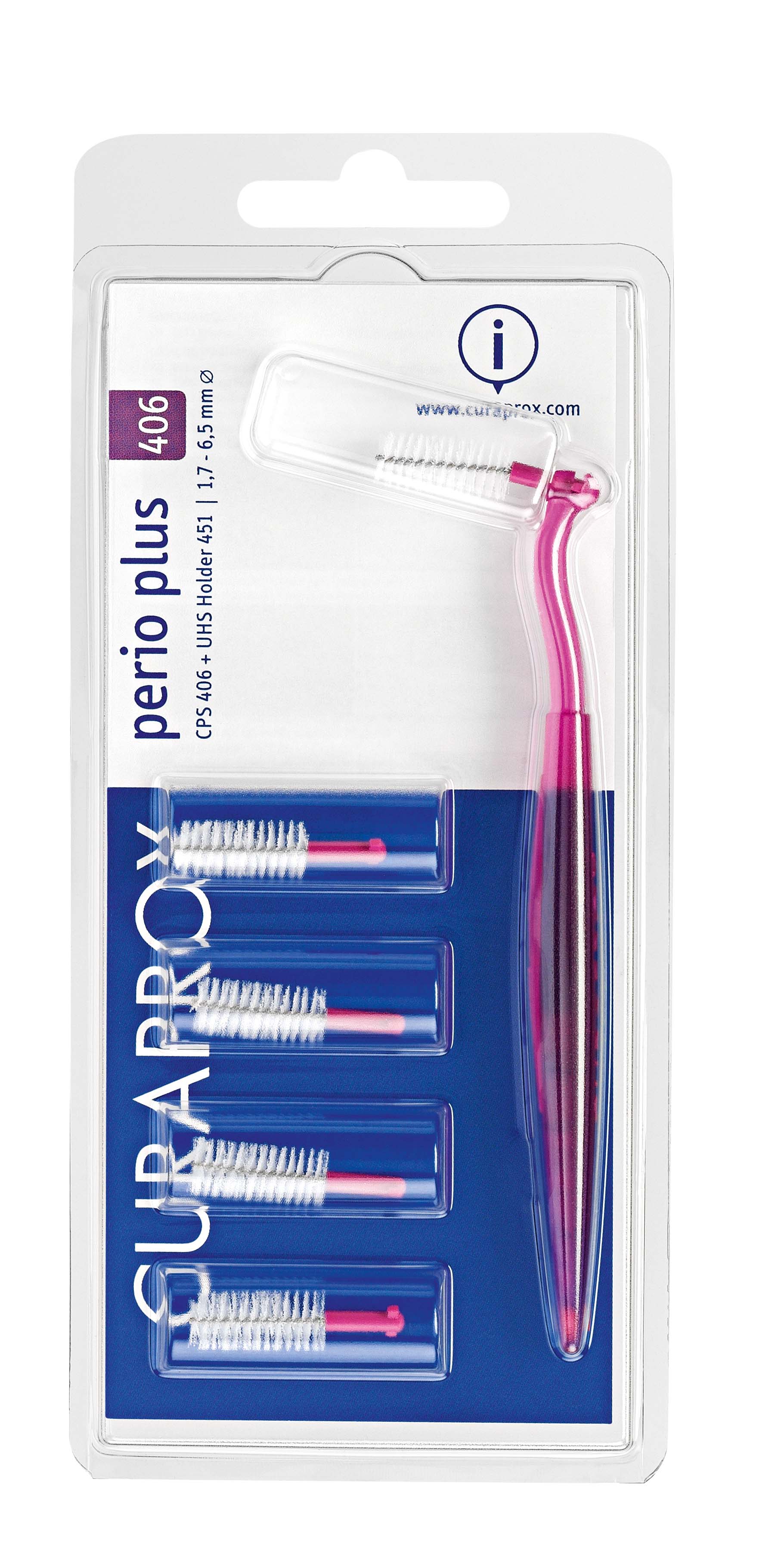 Curaprox CPS 406 perio plus 5 Interdentalbürsten +Halter