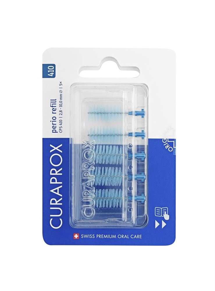 Curaprox CPS 410 Perio Interdentalbürsten refill deep sky blue 5 Stk