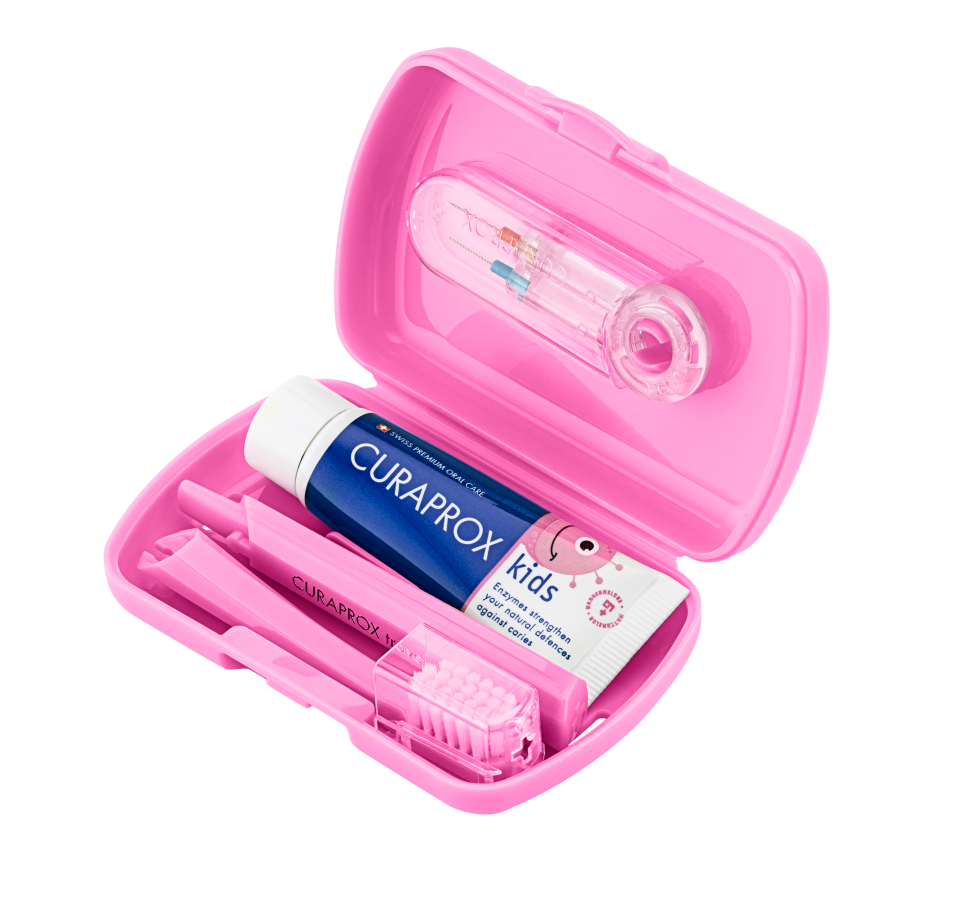 Curaprox kids Travel Set pink Box