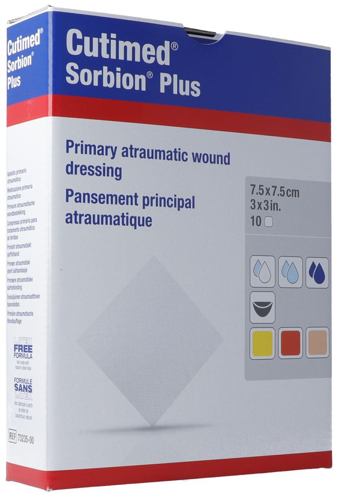 Cutimed Sorbion Plus 7.5×7.5cm 10 Stk