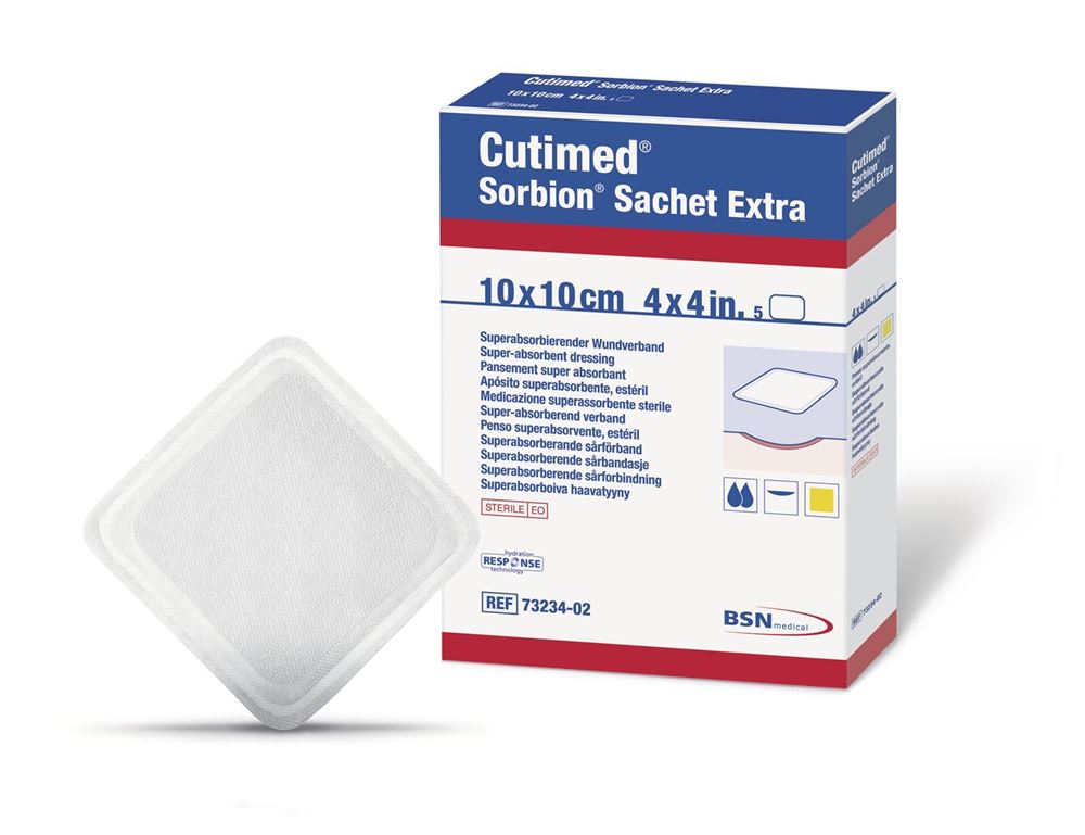 Cutimed Sorbion Sachet Extra 10x10cm 5 Stk