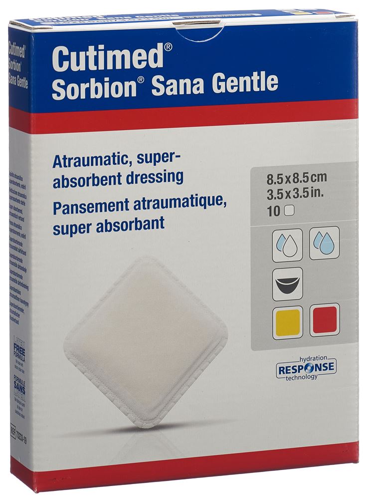 Cutimed Sorbion Sana Gentle 8.5x8.5cm 10 Stk