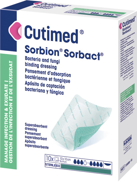 Cutimed Sorbion Sorbact 10x10cm steril 10 Stk
