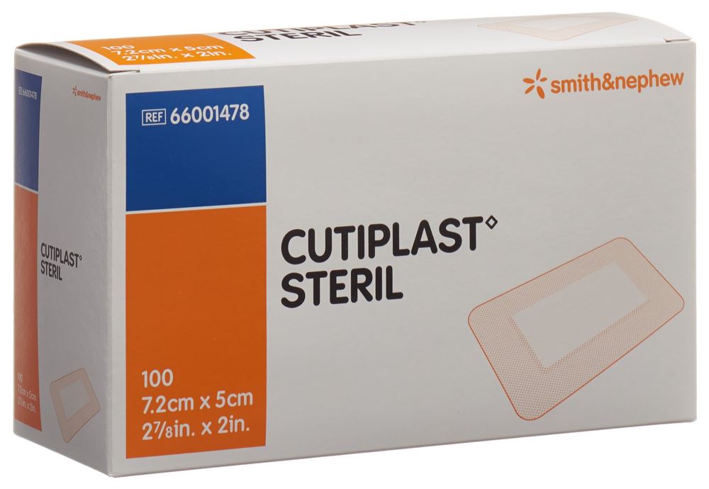 Cutiplast Steril Wundverband 7.2cmx5cm weiss 100 Stk