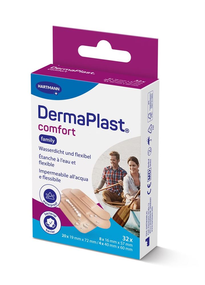 DermaPlast Comfort Family Strips assortiert 3 Grössen 32 Stk