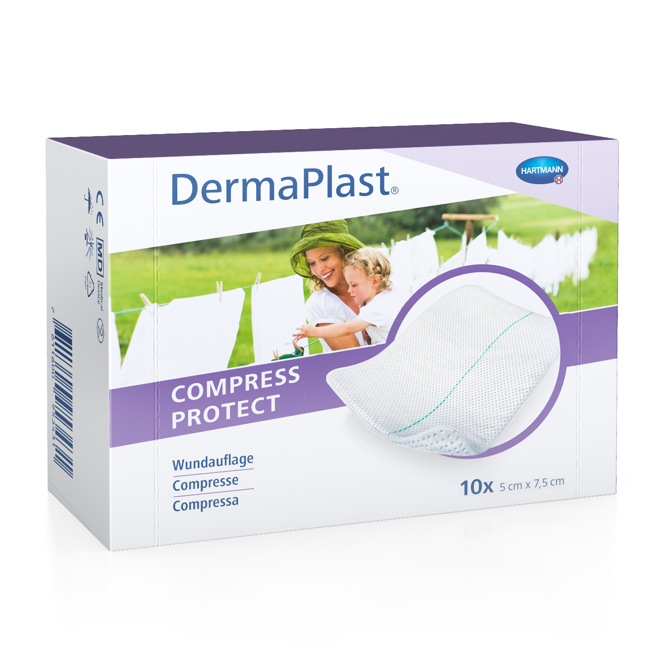 DermaPlast Compress Protect 5x7.5cm 10 Stk
