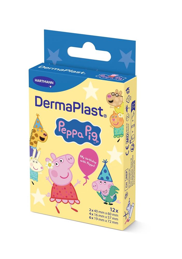 DermaPlast Kids 3 Grössen Peppa Pig 12 Stk