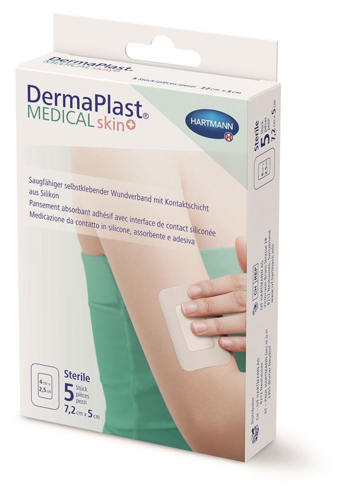 DermaPlast Medical skin+ 7.2x5cm 5 Stk