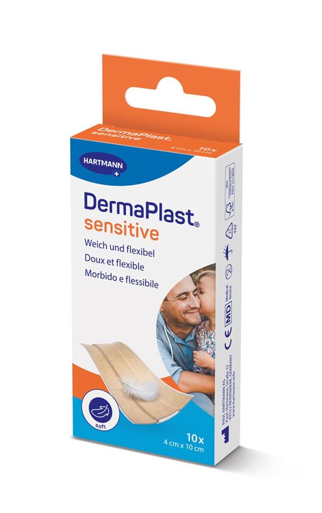 DermaPlast Sensitive Schnellverband 4x10cm beige 10 Stk